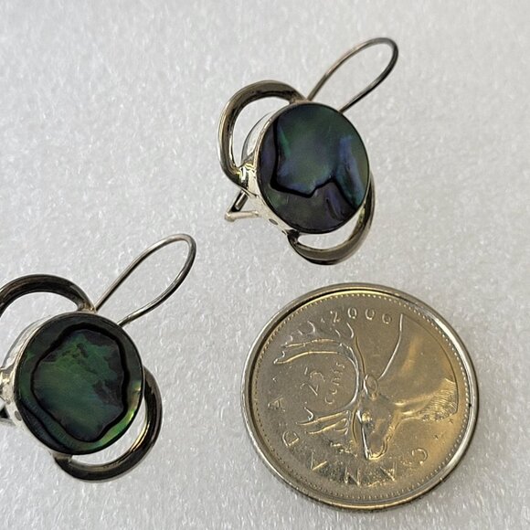 Abalone Earrings with Silver - Picture 11 of 16